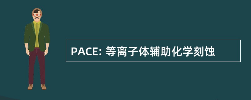 PACE: 等离子体辅助化学刻蚀