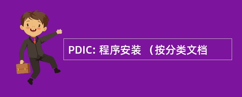 PDIC: 程序安装 （按分类文档