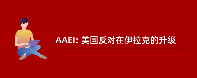 AAEI: 美国反对在伊拉克的升级