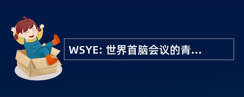 WSYE: 世界首脑会议的青年企业家