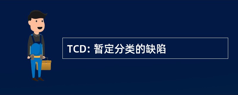 TCD: 暂定分类的缺陷