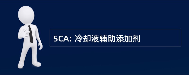 SCA: 冷却液辅助添加剂