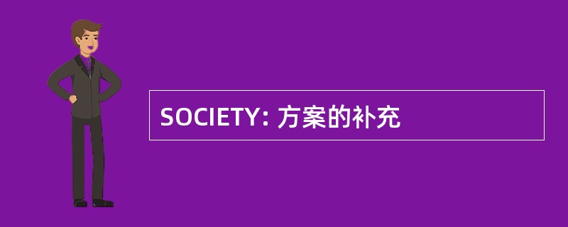 SOCIETY: 方案的补充