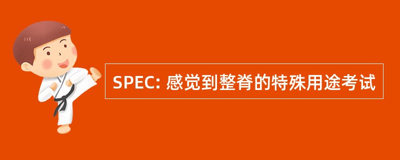 SPEC: 感觉到整脊的特殊用途考试