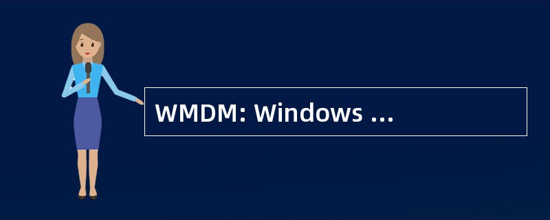 WMDM: Windows 媒体设备管理器