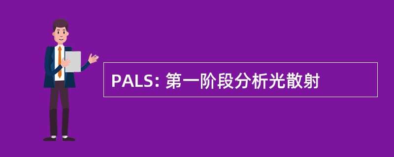 PALS: 第一阶段分析光散射