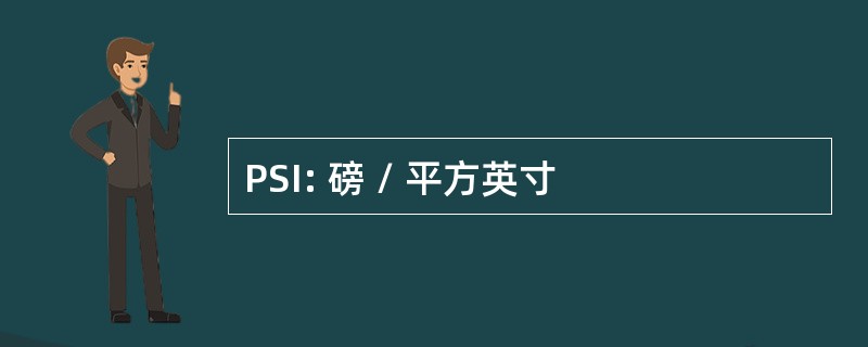 PSI: 磅 / 平方英寸