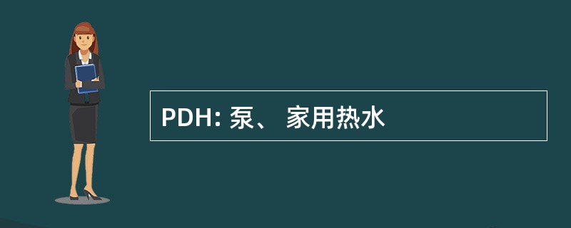 PDH: 泵、 家用热水