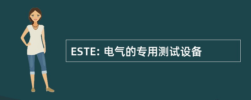 ESTE: 电气的专用测试设备