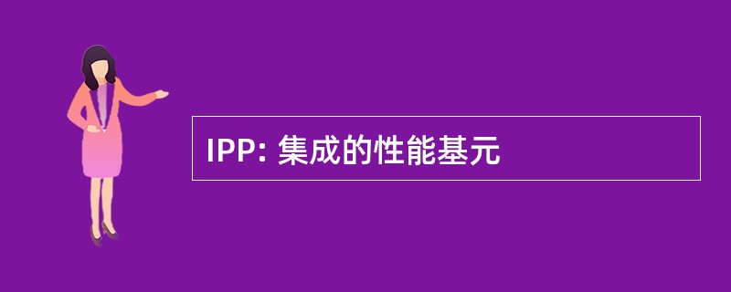 IPP: 集成的性能基元