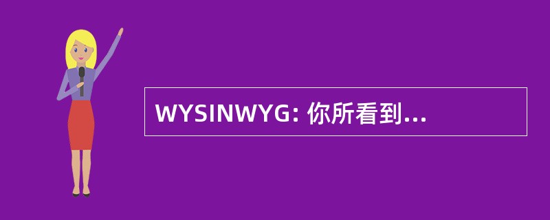 WYSINWYG: 你所看到的是不是什么您得到