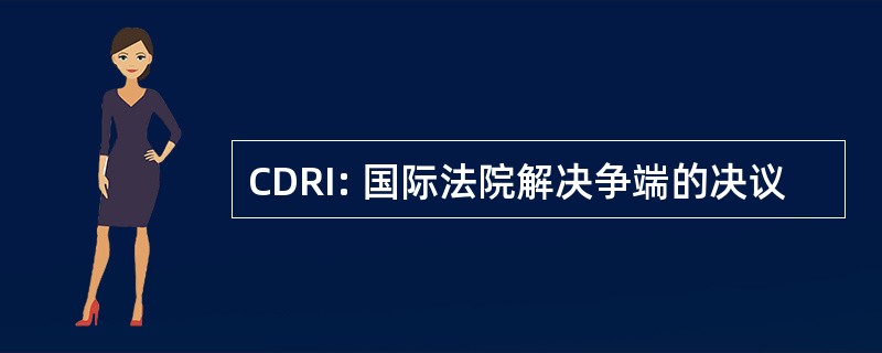 CDRI: 国际法院解决争端的决议