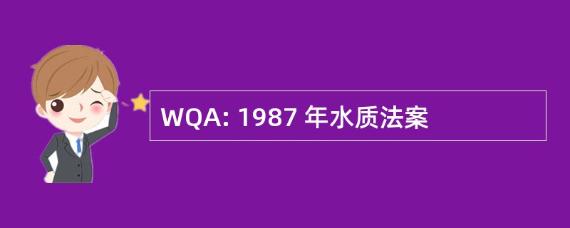 WQA: 1987 年水质法案