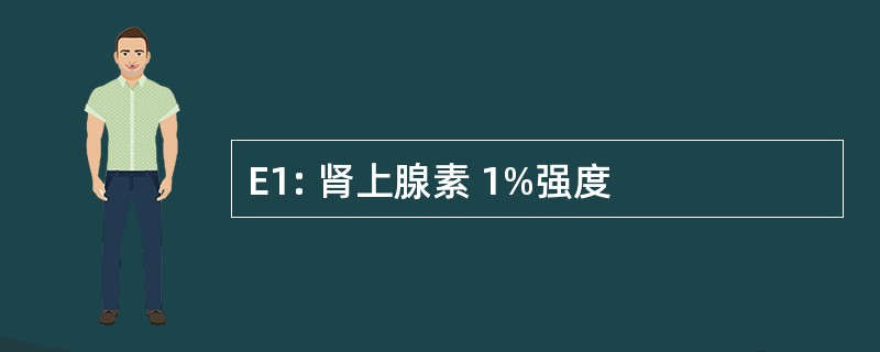 E1: 肾上腺素 1%强度