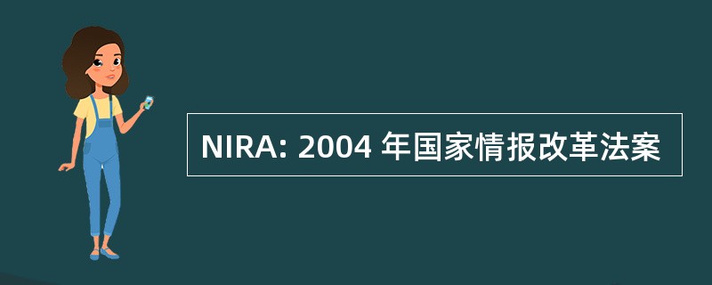 NIRA: 2004 年国家情报改革法案