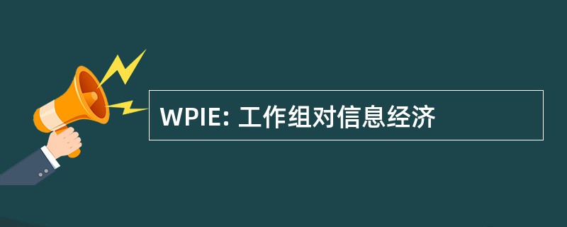 WPIE: 工作组对信息经济