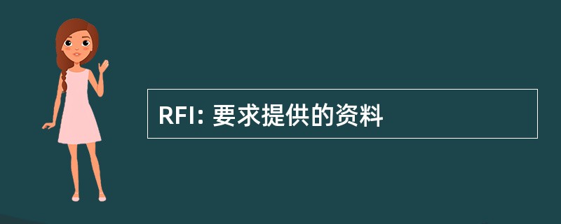 RFI: 要求提供的资料