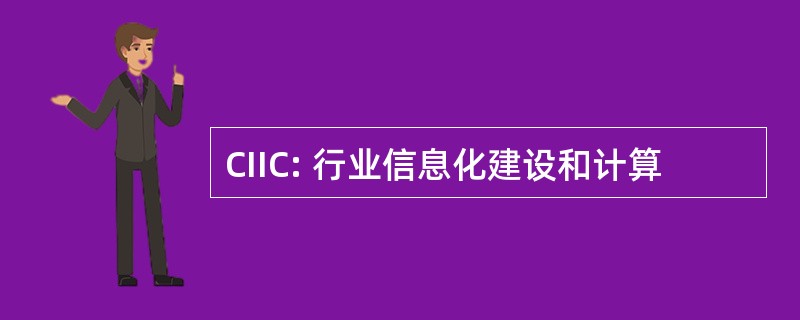 CIIC: 行业信息化建设和计算