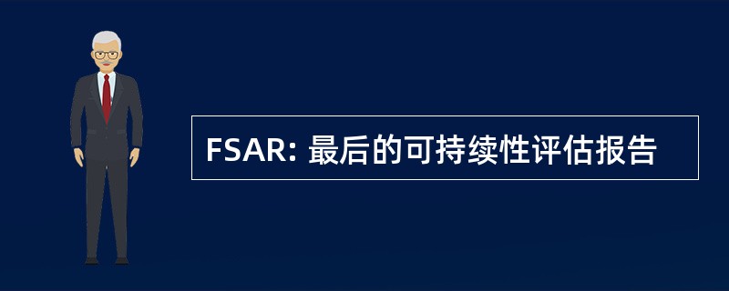 FSAR: 最后的可持续性评估报告