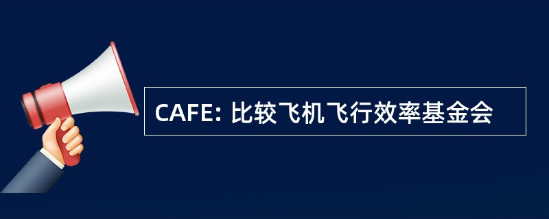 CAFE: 比较飞机飞行效率基金会