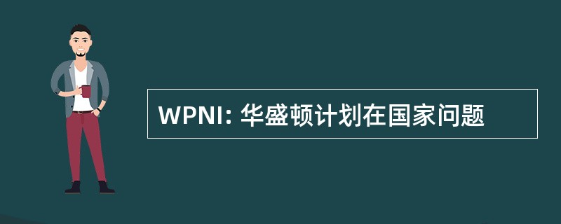 WPNI: 华盛顿计划在国家问题