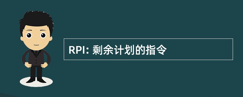 RPI: 剩余计划的指令