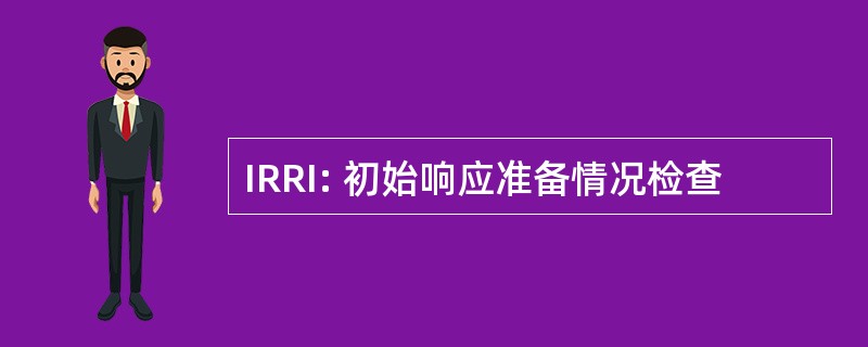 IRRI: 初始响应准备情况检查