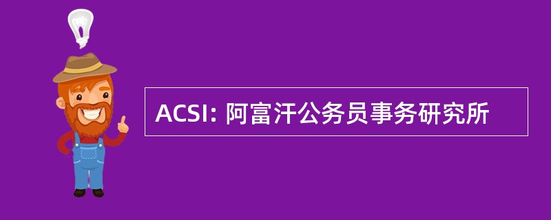 ACSI: 阿富汗公务员事务研究所