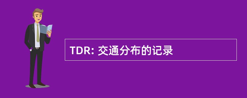 TDR: 交通分布的记录