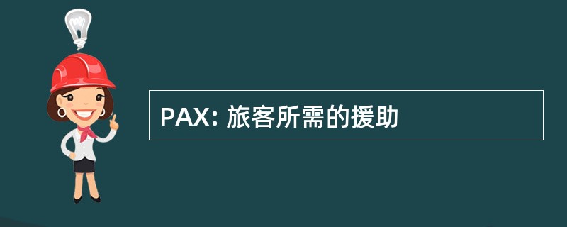 PAX: 旅客所需的援助