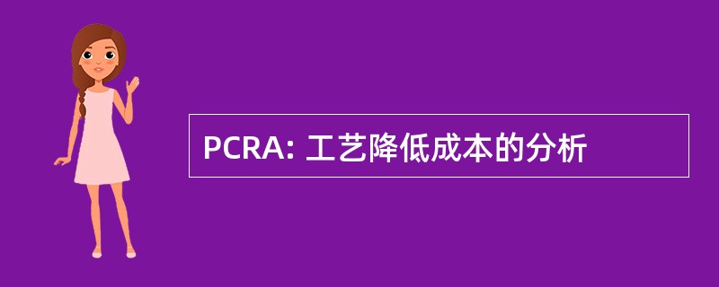 PCRA: 工艺降低成本的分析