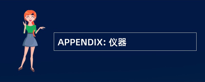 APPENDIX: 仪器