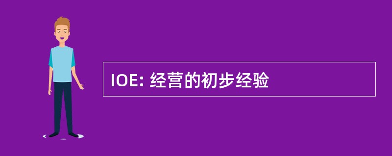 IOE: 经营的初步经验