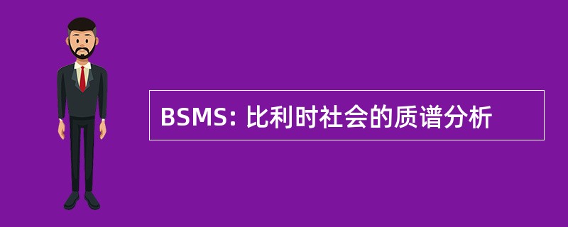 BSMS: 比利时社会的质谱分析