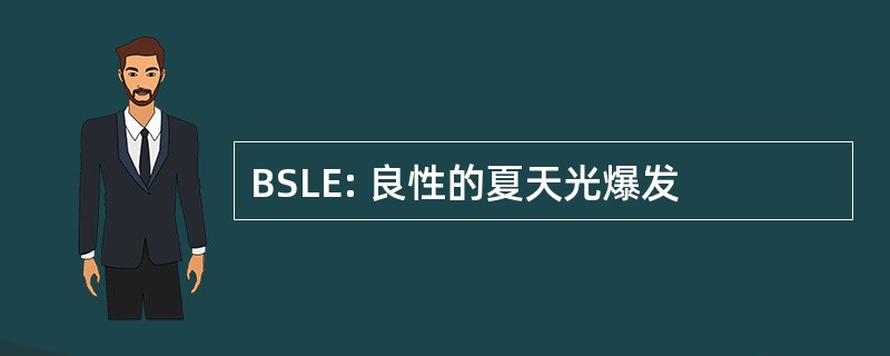 BSLE: 良性的夏天光爆发