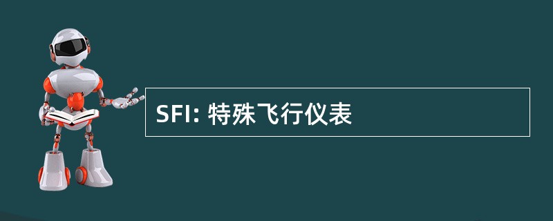 SFI: 特殊飞行仪表