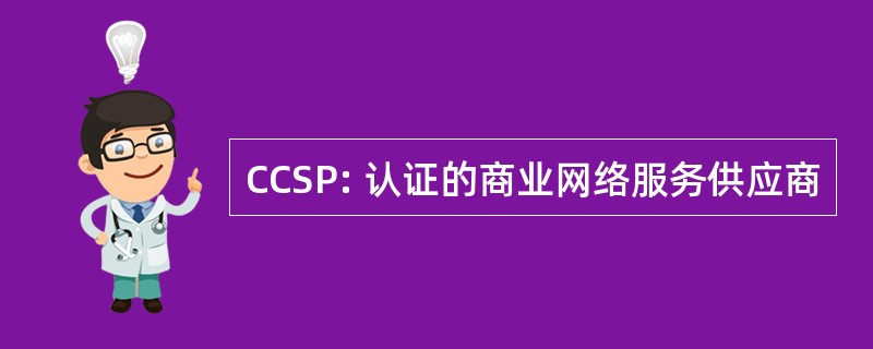 CCSP: 认证的商业网络服务供应商