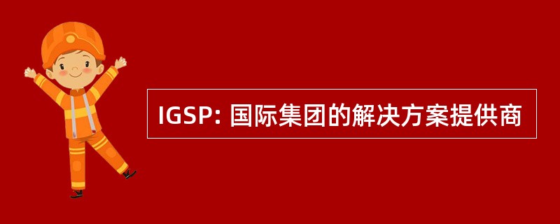 IGSP: 国际集团的解决方案提供商