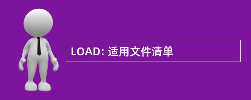 LOAD: 适用文件清单