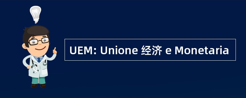 UEM: Unione 经济 e Monetaria