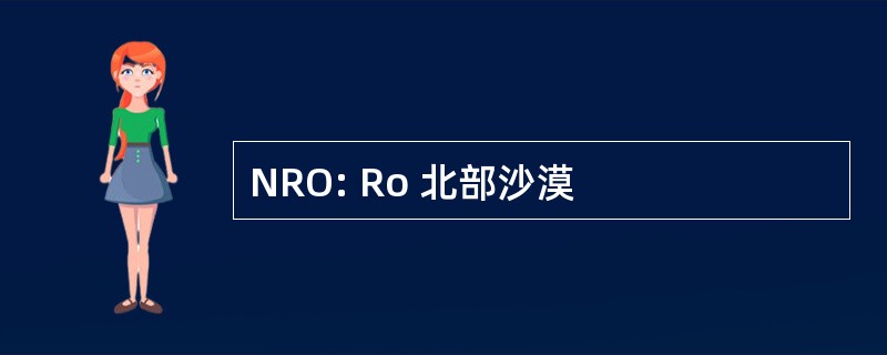 NRO: Ro 北部沙漠