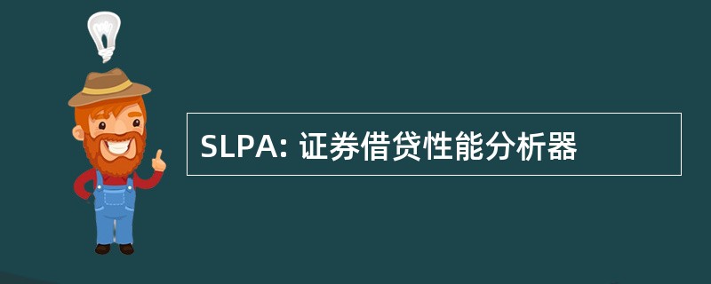 SLPA: 证券借贷性能分析器