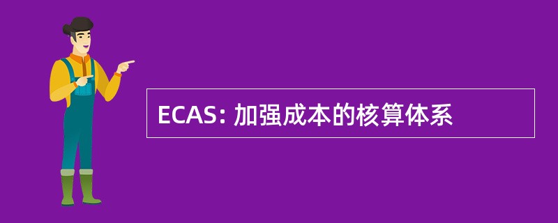 ECAS: 加强成本的核算体系