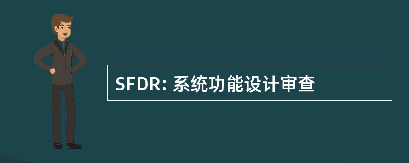 SFDR: 系统功能设计审查