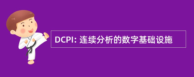 DCPI: 连续分析的数字基础设施