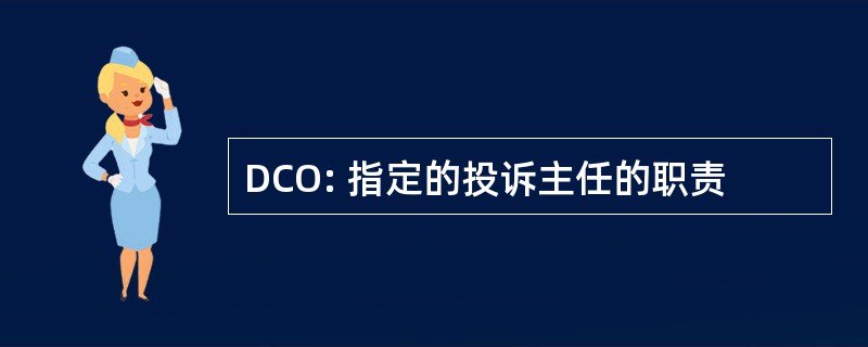 DCO: 指定的投诉主任的职责