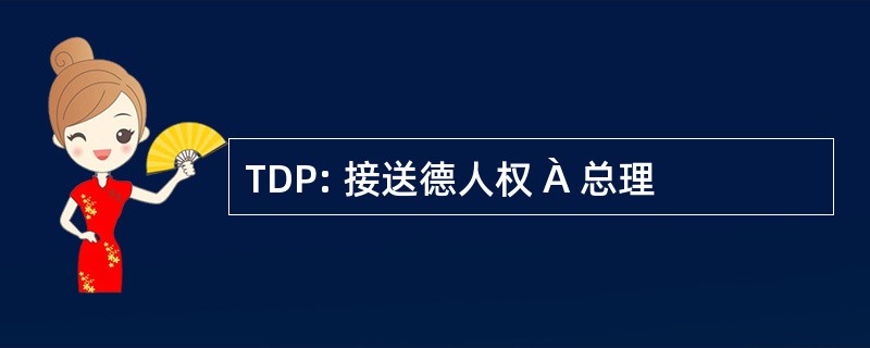 TDP: 接送德人权 À 总理