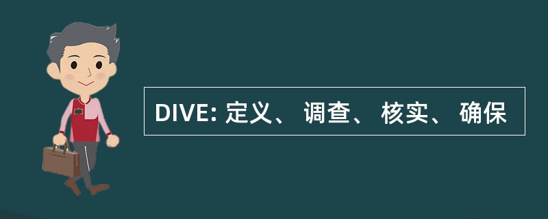 DIVE: 定义、 调查、 核实、 确保