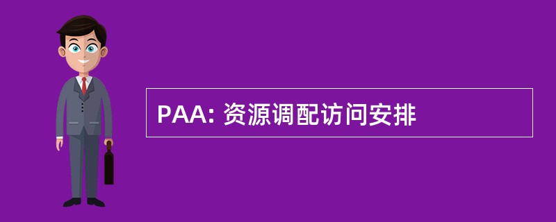 PAA: 资源调配访问安排