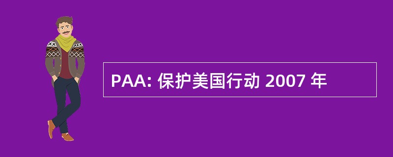 PAA: 保护美国行动 2007 年